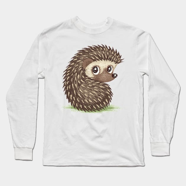 Hedgehog which looks at back Long Sleeve T-Shirt by sanogawa